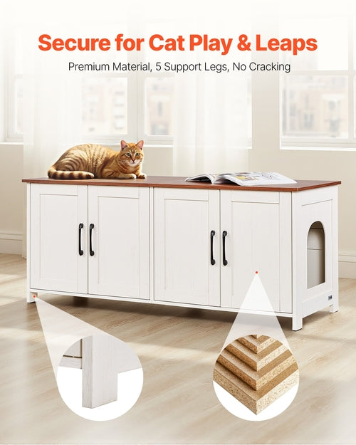 Cat Litter Box Enclosure for Multi Cats, 120 cm Hidden Litter Box