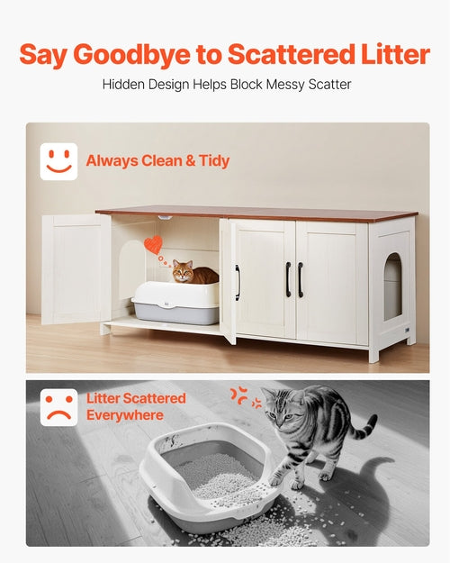 Cat Litter Box Enclosure for Multi Cats, 120 cm Hidden Litter Box