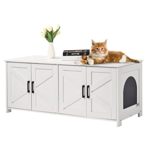 Cat Litter Box Enclosure for 2 Cats, Litter Box Furniture Hidden with