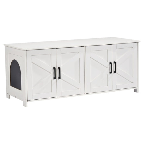 Cat Litter Box Enclosure for 2 Cats, Litter Box Furniture Hidden with