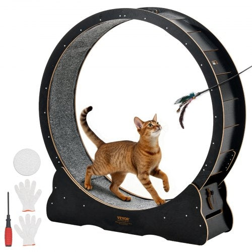 Cat Exercise Wheel, 120 cm Wooden Cat Running Wheel for Indoor Cats up