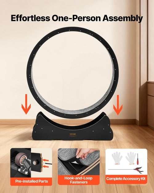 Cat Exercise Wheel, 120 cm Wooden Cat Running Wheel for Indoor Cats up
