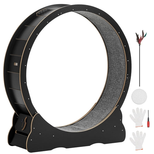 Cat Exercise Wheel, 120 cm Wooden Cat Running Wheel for Indoor Cats up